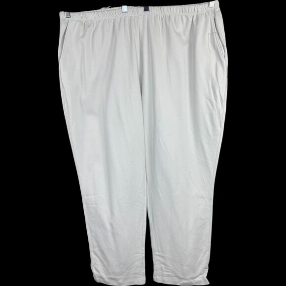 Lands' End Plus 3X/P‎ (24W-26W) 100% Cotton Lounge Pants Beige Elastic Waist - Picture 1 of 13